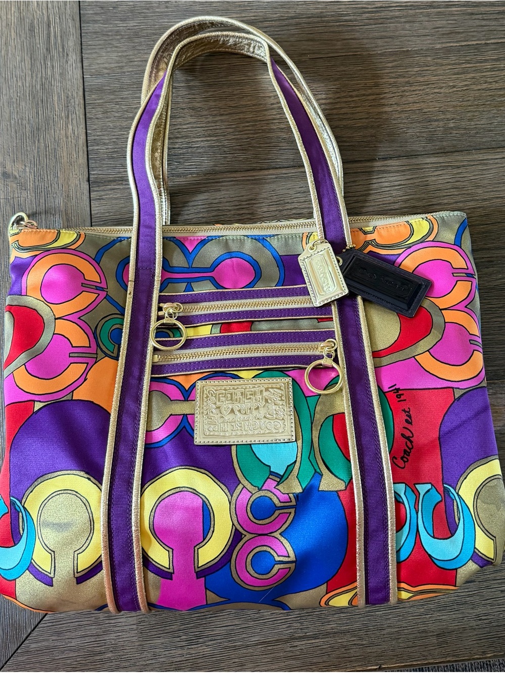 RARE Vintage Coach Poppy Pop C Glam Tote Bag 14365 Excellent Condition Y2K - Picture 11 of 16